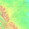 Mapa topográfico Glacier County, altitude, relevo