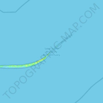 Mapa topográfico Sable Island, altitude, relevo