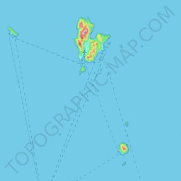 Mapa topográfico Pulau Redang, altitude, relevo