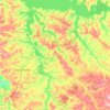 Mapa topográfico Itaí, altitude, relevo