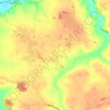 Mapa topográfico Wingfield, altitude, relevo