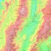 Mapa topográfico Tolima, altitude, relevo