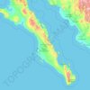 Mapa topográfico Baja California Sur, altitude, relevo