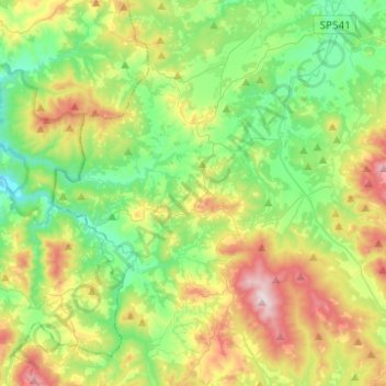 Mapa topográfico Casole d'Elsa, altitude, relevo