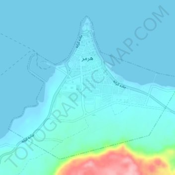 Mapa topográfico Hormuz, altitude, relevo