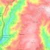 Mapa topográfico Poiares, altitude, relevo