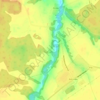 Mapa topográfico Лысогорка, altitude, relevo