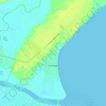 Mapa topográfico Laranjal / Z3, altitude, relevo