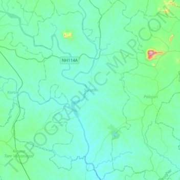 Mapa topográfico Sarath, altitude, relevo