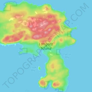 Mapa topográfico Langara Island, altitude, relevo