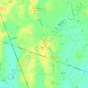 Mapa topográfico Stow CP, altitude, relevo