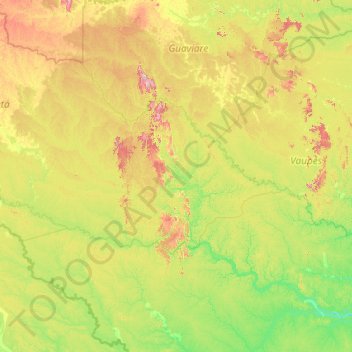 Mapa topográfico Solano, altitude, relevo