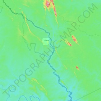 Mapa topográfico Taraira, altitude, relevo