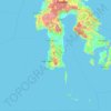 Mapa topográfico South Sulawesi, altitude, relevo
