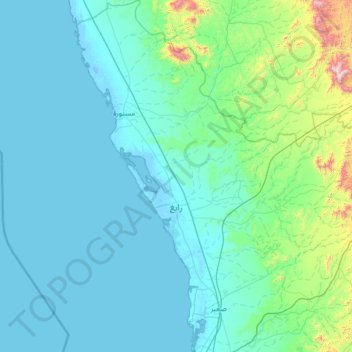 Mapa topográfico Rabigh, altitude, relevo