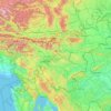 Mapa topográfico Eslovénia, altitude, relevo