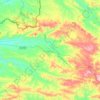 Mapa topográfico Aroche, altitude, relevo