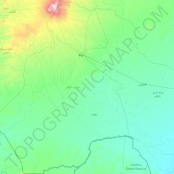 Mapa topográfico جنوب دارفور, altitude, relevo
