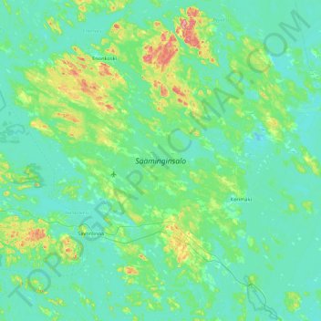 Mapa topográfico Sääminginsalo, altitude, relevo