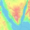 Mapa topográfico Sinaí del Sur, altitude, relevo