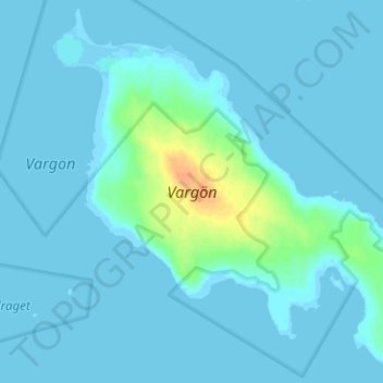 Mapa topográfico Vargön, altitude, relevo