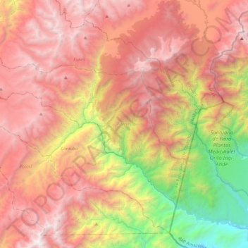 Mapa topográfico Puerres, altitude, relevo