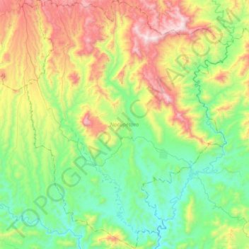 Mapa topográfico Nocupétaro, altitude, relevo