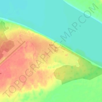 Mapa topográfico Бор, altitude, relevo