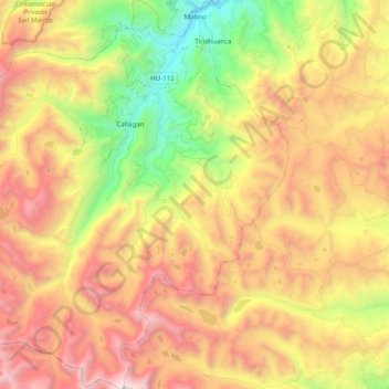 Mapa topográfico Molino, altitude, relevo