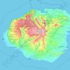 Mapa topográfico Kauai, altitude, relevo