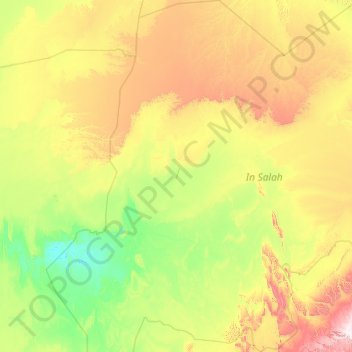 Mapa topográfico In Salah, altitude, relevo