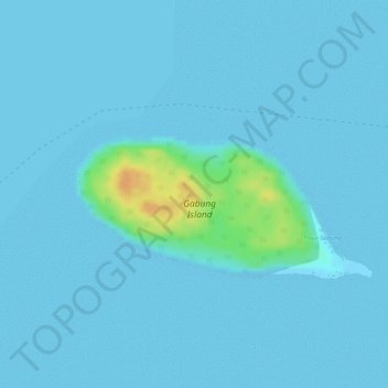Mapa topográfico Gabung Island, altitude, relevo