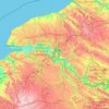 Mapa topográfico Alta Normandia, altitude, relevo