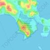 Mapa topográfico Cacuia, altitude, relevo