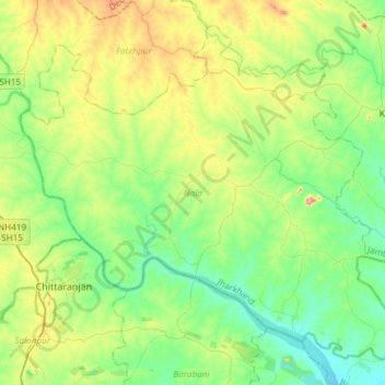 Mapa topográfico Nala, altitude, relevo