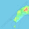 Mapa topográfico Zona Especial de Conservação dos Ilhéus do Porto Santo, altitude, relevo