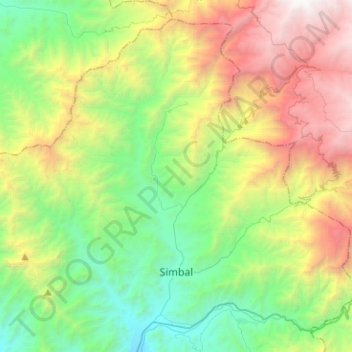 Mapa topográfico Simbal, altitude, relevo