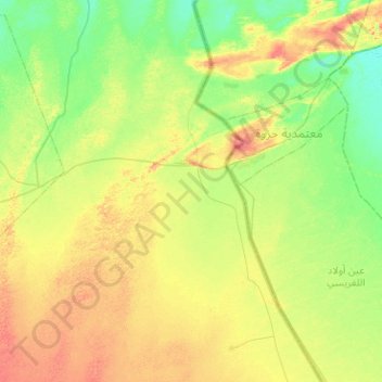 Mapa topográfico Taleb Larbi, altitude, relevo