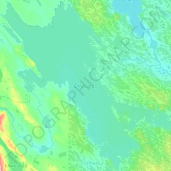 Mapa topográfico Ондозеро, altitude, relevo