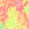 Mapa topográfico Gouveia, altitude, relevo