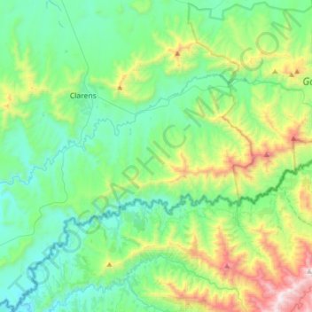 Mapa topográfico Dihlabeng Ward 20, altitude, relevo