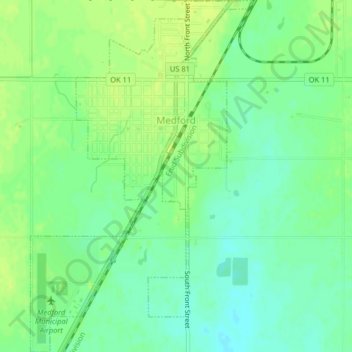 Mapa topográfico Medford, altitude, relevo