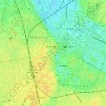 Mapa topográfico 01000, altitude, relevo