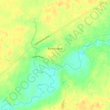 Mapa topográfico Колосовка, altitude, relevo