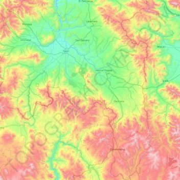 Mapa topográfico Espinar, altitude, relevo