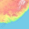 Mapa topográfico Eastern Cape, altitude, relevo