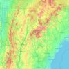 Mapa topográfico New Hampshire, altitude, relevo