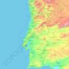 Mapa topográfico Portugal Continental, altitude, relevo