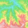 Mapa topográfico Bordes-Uchentein, altitude, relevo