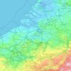 Mapa topográfico Flandre, altitude, relevo